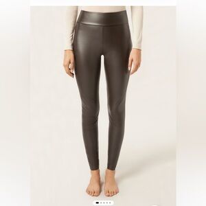 Calzedonia Brown Faux Thermal Leather Leggings, S